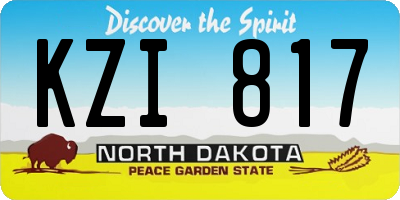ND license plate KZI817