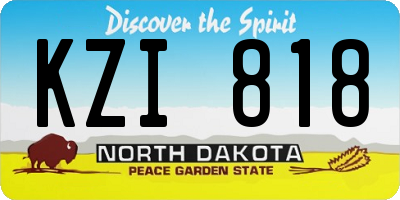 ND license plate KZI818