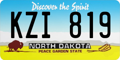 ND license plate KZI819