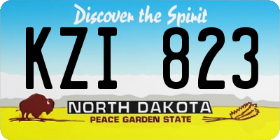 ND license plate KZI823