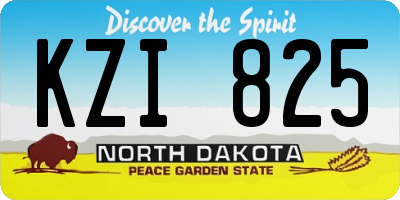 ND license plate KZI825