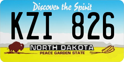 ND license plate KZI826
