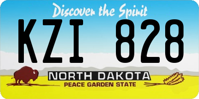 ND license plate KZI828