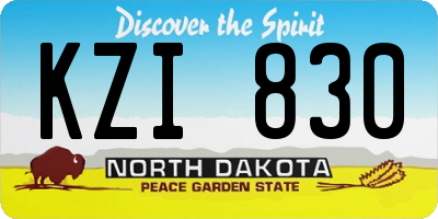 ND license plate KZI830