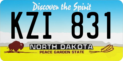 ND license plate KZI831