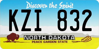 ND license plate KZI832