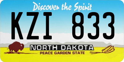 ND license plate KZI833