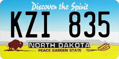 ND license plate KZI835
