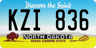 ND license plate KZI836