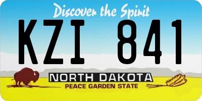 ND license plate KZI841