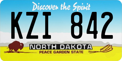 ND license plate KZI842