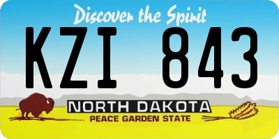 ND license plate KZI843