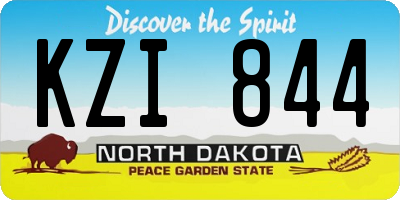 ND license plate KZI844