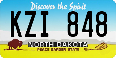 ND license plate KZI848