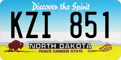ND license plate KZI851