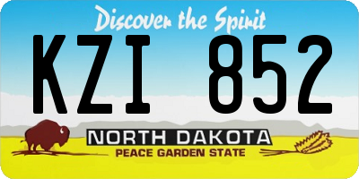 ND license plate KZI852