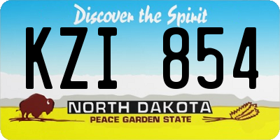 ND license plate KZI854
