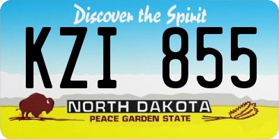 ND license plate KZI855