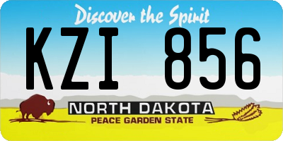 ND license plate KZI856