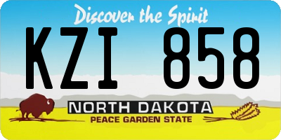 ND license plate KZI858