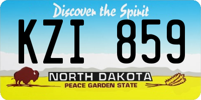 ND license plate KZI859