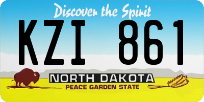 ND license plate KZI861