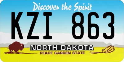 ND license plate KZI863