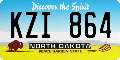 ND license plate KZI864