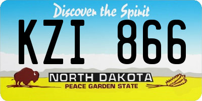 ND license plate KZI866