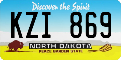 ND license plate KZI869