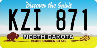 ND license plate KZI871