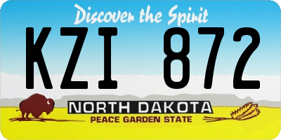 ND license plate KZI872