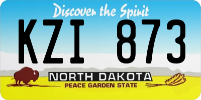 ND license plate KZI873