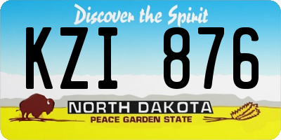 ND license plate KZI876