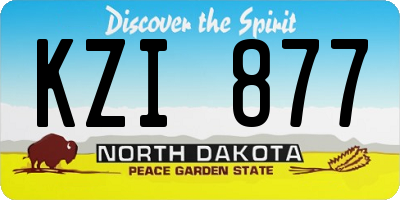 ND license plate KZI877