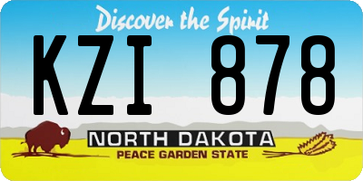 ND license plate KZI878