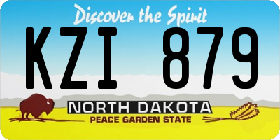 ND license plate KZI879