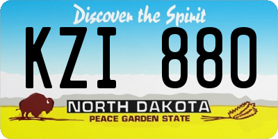 ND license plate KZI880
