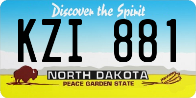 ND license plate KZI881