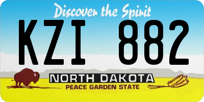 ND license plate KZI882