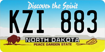 ND license plate KZI883