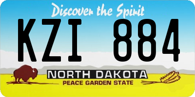 ND license plate KZI884