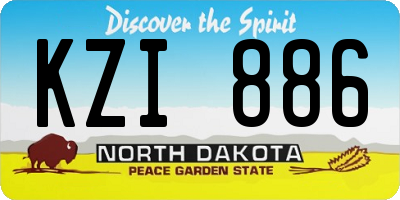 ND license plate KZI886