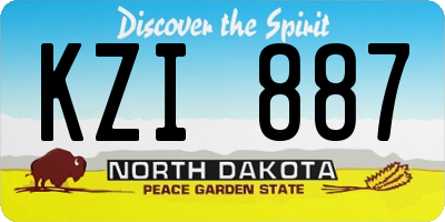ND license plate KZI887