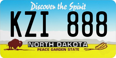 ND license plate KZI888