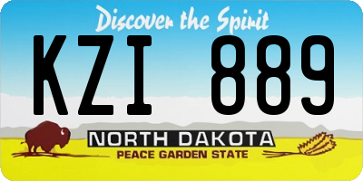 ND license plate KZI889