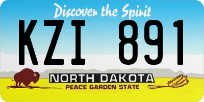 ND license plate KZI891