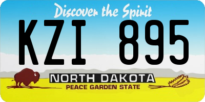 ND license plate KZI895
