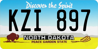 ND license plate KZI897