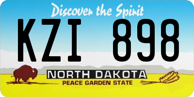 ND license plate KZI898